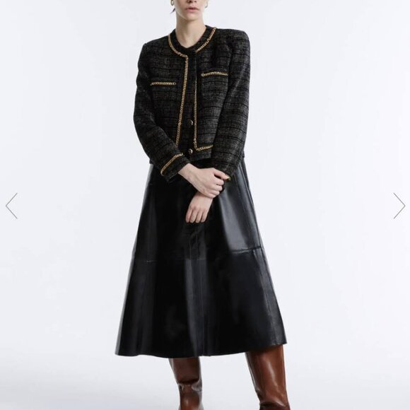 Urban Revivo CHAIN DETAIL TWEED JACKET - Picture 3 of 4